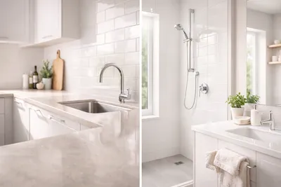 Saubere Küche und hygienisches Badezimmer